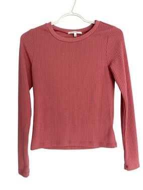 Women’s Ribbed Long Sleeve Crewneck Top - Dusty Rose